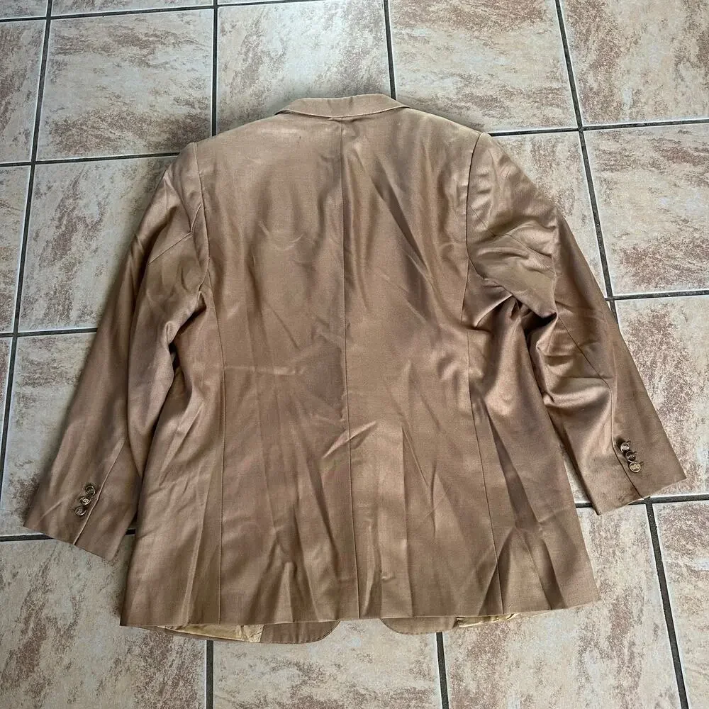 Brioni Battaglia Sports Coat Blazer 2 Button Jacket Tan Made In Italy‎